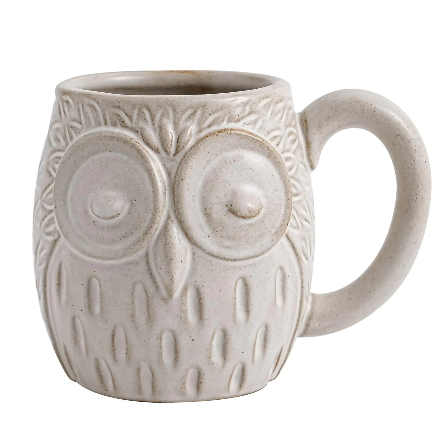 20 oz Owl Ceramic Coffee Mug - Large Ceramic Coffee Mug - Cute 3D Owl Design Unique & Creative Mug for Coffee Tea Hot Cocoa and More