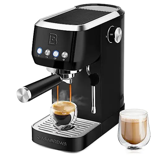 CASABREWS Espresso Machine 20 Bar Professional Espresso Coffee Machine with Steam Milk Frother Coffee Maker Cappuccino Latte Machine with 49oz Removable Water Tank Black