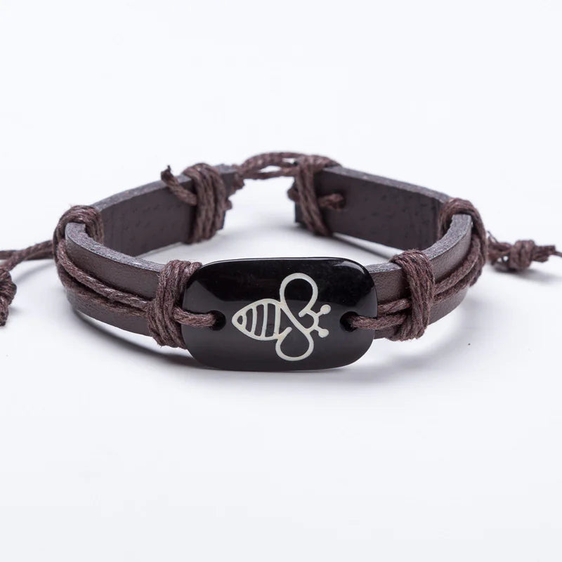 Bee Leather Bracelet