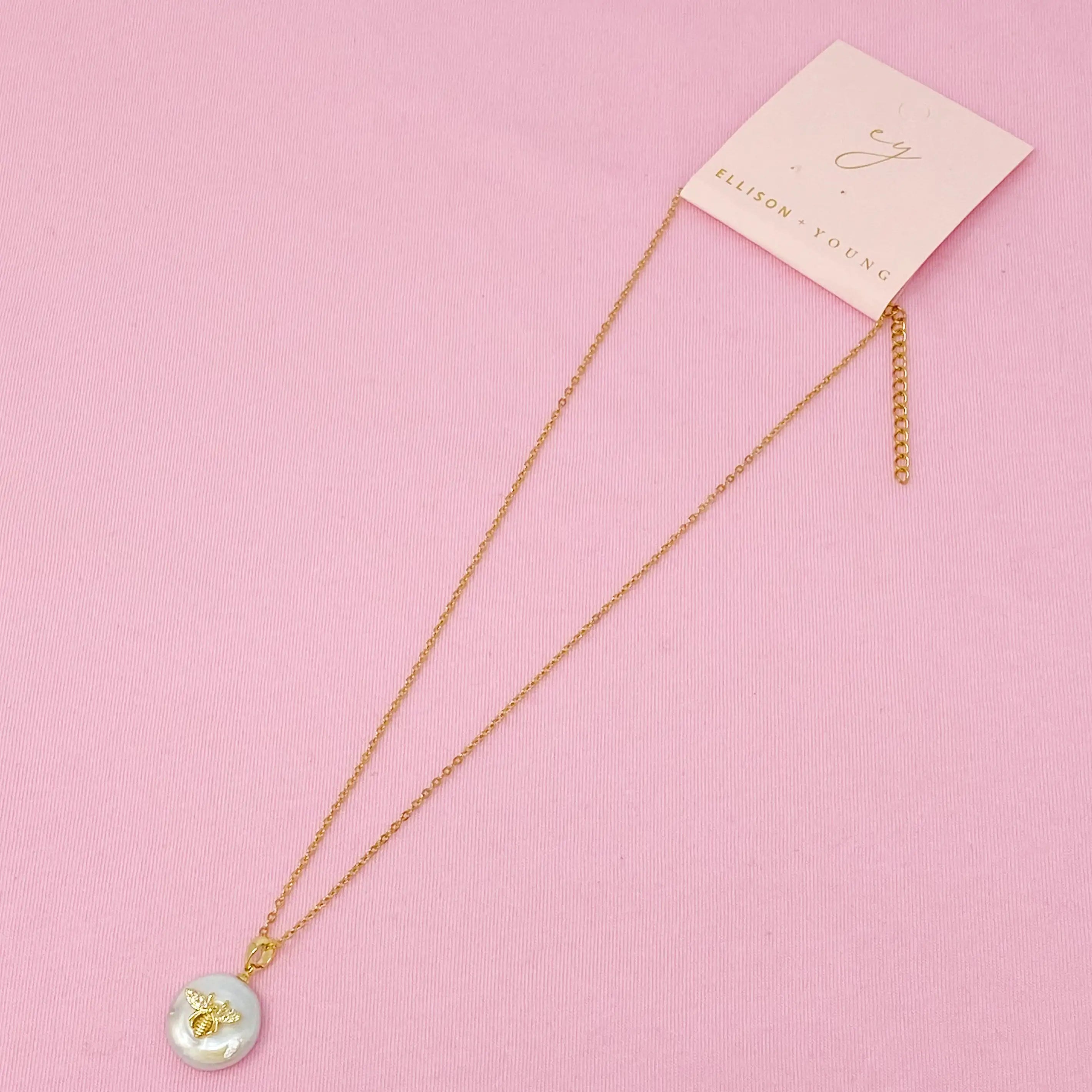 Emily Pearl Bee Necklace