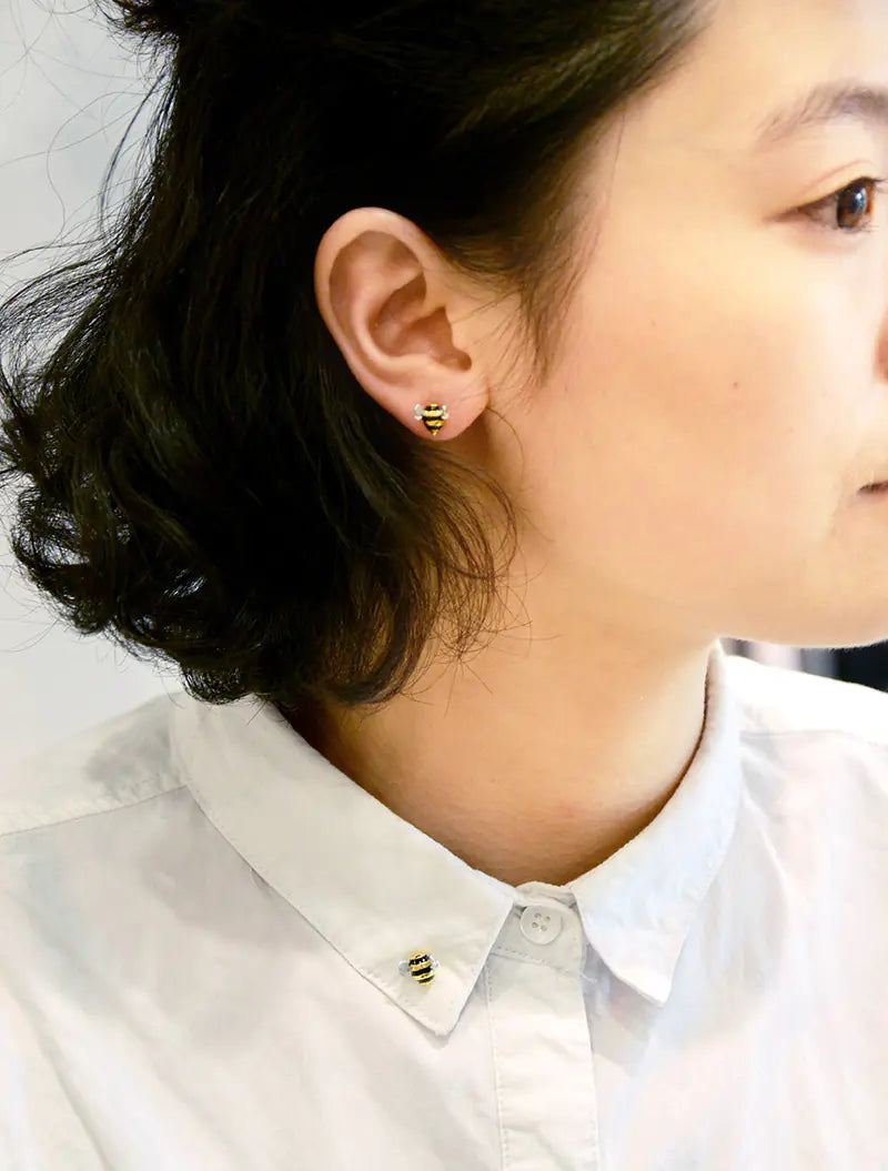 Bee Silver Earrings
