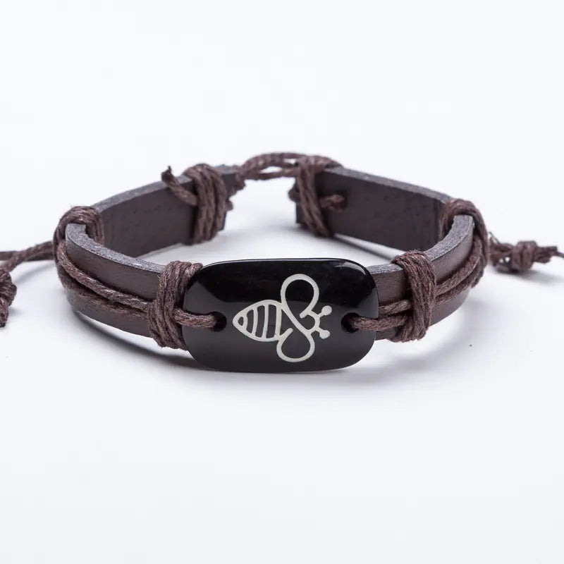 Bee Leather Bracelet
